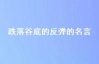 跌落谷底的反弹的名言53句汇总