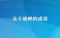 关于秋蝉的成语(精选49句) 关于秋蝉的成语(精选49句)