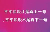 平平淡淡不是真下一句(100句) 平平淡淡不是真下一句(100句)