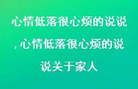 心情低落很心烦的说说关于家人(100句)