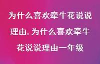 为什么喜欢牵牛花说说理由一年级(100句) 为什么喜欢牵牛花说说理由一年级(100句)
