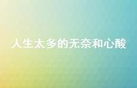人生太多的无奈和心酸39句汇总