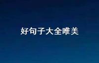 好句子大全唯美67句汇总 好句子大全唯美67句汇总