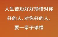 对你好的人,要一辈子珍惜(100句)