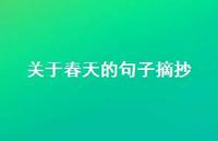 关于春天的句子摘抄53句汇总