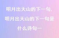明月出天山的下一句是什么诗句一【精品文案100句】