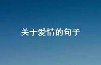 关于爱情的句子68句汇总