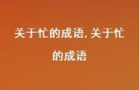 关于忙的成语【精选100句】 关于忙的成语【精选100句】