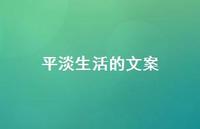 平淡生活的文案71句汇总