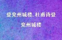杜甫诗登兖州城楼【精品文案100句】