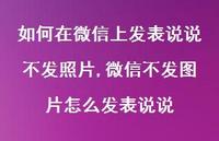 微信不发图片怎么发表说说(100句)