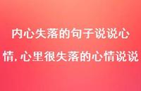 心里很失落的心情说说(100句) 心里很失落的心情说说(100句)