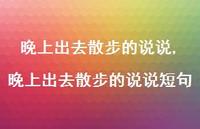 晚上出去散步的说说短句(100句)