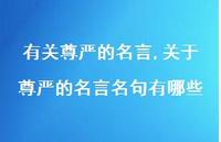 关于尊严的名言名句有哪些【精品文案100句】 关于尊严的名言名句有哪些【精品文案100句】