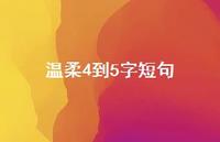 温柔4到5字短句【100句精选短句合集】 温柔4到5字短句【100句精选短句合集】