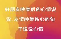 友情吵架伤心的句子说说心情【精选100句】 友情吵架伤心的句子说说心情【精选100句】