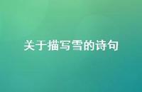 关于描写雪的诗句37句汇总