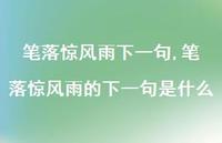 笔落惊风雨的下一句是什么【精品文案100句】