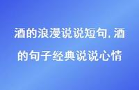 酒的句子经典说说心情(100句)
