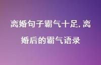 离婚后的霸气语录【精选100句】