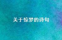 关于惊梦的诗句(精选37句) 关于惊梦的诗句(精选37句)