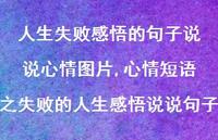 心情短语之失败的人生感悟说说句子(100句)