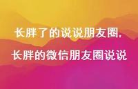 长胖的微信朋友圈说说【精选100句】