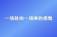 一场秋雨一场寒的感慨(精选62句)