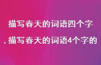 描写春天的词语4个字的【100句文案精选】 描写春天的词语4个字的【100句文案精选】