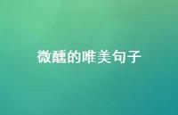 微醺的唯美句子74句汇总