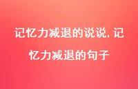 记忆力减退的句子(100句)