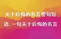 一句关于后悔的名言【100句文案】