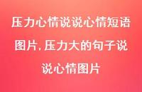 压力大的句子说说心情图片(100句)