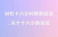 关于十六岁的说说(100句)