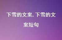 下雪的文案短句【精品文案100句】 下雪的文案短句【精品文案100句】