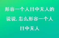 怎么形容一个人目中无人(100句) 怎么形容一个人目中无人(100句)
