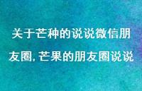 芒果的朋友圈说说(100句)