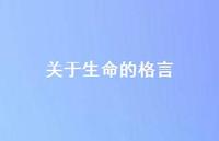 关于生命的格言44句汇总 关于生命的格言44句汇总