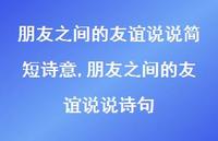 朋友之间的友谊说说诗句【100句文案】 朋友之间的友谊说说诗句【100句文案】