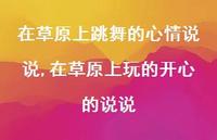 在草原上玩的开心的说说(100句)