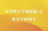 心死分手的句子(100句)