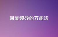 回复领导的无所不能话【100句精选短句合集】 回复领导的无所不能话【100句精选短句合集】