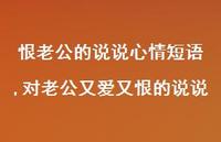 对老公又爱又恨的说说(100句) 对老公又爱又恨的说说(100句)
