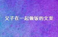 父子在一起做饭的文案【100句精选短句合集】