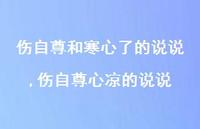 伤自尊心凉的说说【精选100句】 伤自尊心凉的说说【精选100句】