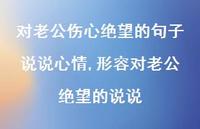 形容对老公绝望的说说(100句)