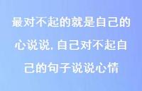 自己对不起自己的句子说说心情(100句) 自己对不起自己的句子说说心情(100句)