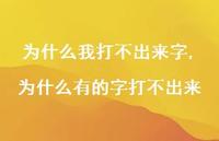为什么有的字打不出来(100句)