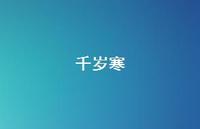 千岁寒73句汇总 千岁寒73句汇总