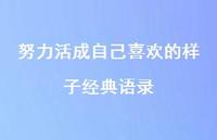 努力活成自己喜欢的样子经典语录39句汇总